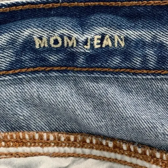 American Eagle Women's Ripped Mom Jean Distressed Jeans - Size: 6 (Short) - Picture 12 of 15